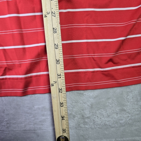 FootJoy FJ Red Salmon Striped Polo Shirt Cascata Logo Men's XL - Picture 8 of 8